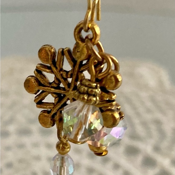 Crystal Snowflake Earrings - Picture 2 of 2
